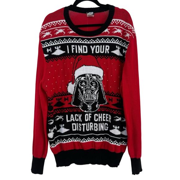 Star Wars Long Sleeve Crewneck Unisex Knit Sweater Darth Vader Size XXL - Picture 1 of 12